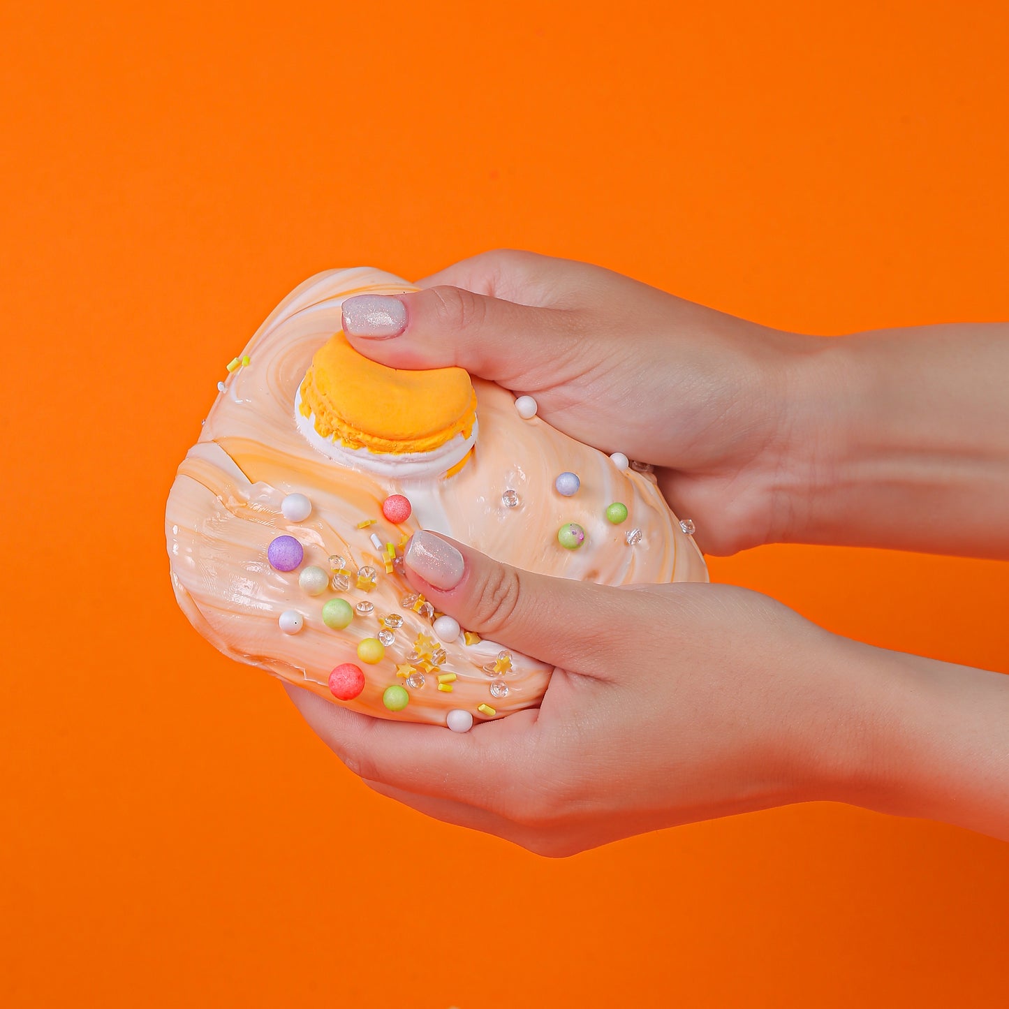 ماكرون سلايم I MamaSima Orange Macaroon Themed Slime